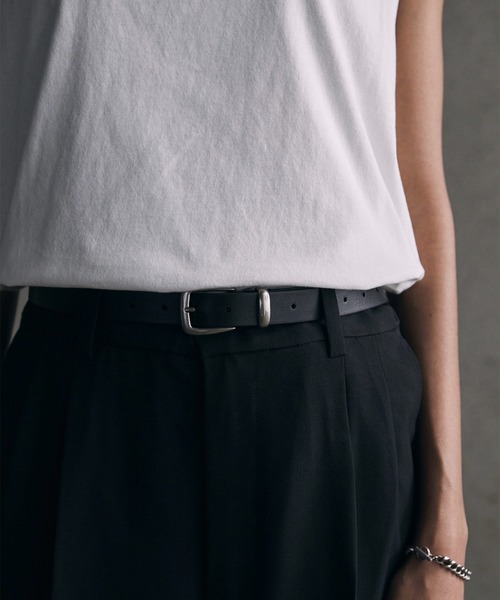 CALLNE（カルネ）の「【CALLNE】Real Leather Standard Belt/リアルレザースタンダードベルト（ベルト・メンズ・ブラック・FREE）」の2枚目の写真