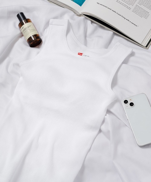 HANES（ヘインズ）の「【Hanes】ブラ　アメリカンスリーブ HW2-Z101（タンクトップ・レディース・ブラック/ホワイト/ブラック系その他2/ホワイト系その他2・FREE）」の2枚目の写真