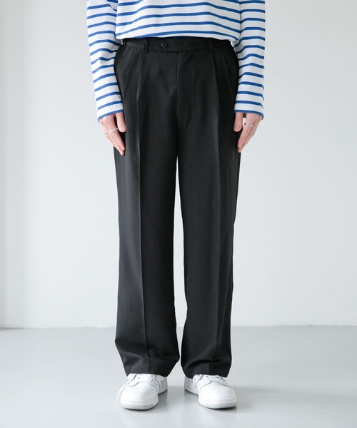 FORK&SPOON（フォークアンドスプーン）の「FORK&SPOON　ハイツイストツータックパンツ（その他パンツ・メンズ・ブラック/ネイビー・4/5）」の6枚目の写真