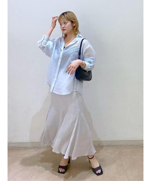 FREE'S MART（フリーズマート）の「[低身長サイズ/Sシリーズ]シャイニーフレアマーメイドスカート（スカート・レディース・ホワイト/グレー/ブルー・SMALL/MEDIUM/X-SMALL）」の7枚目の写真