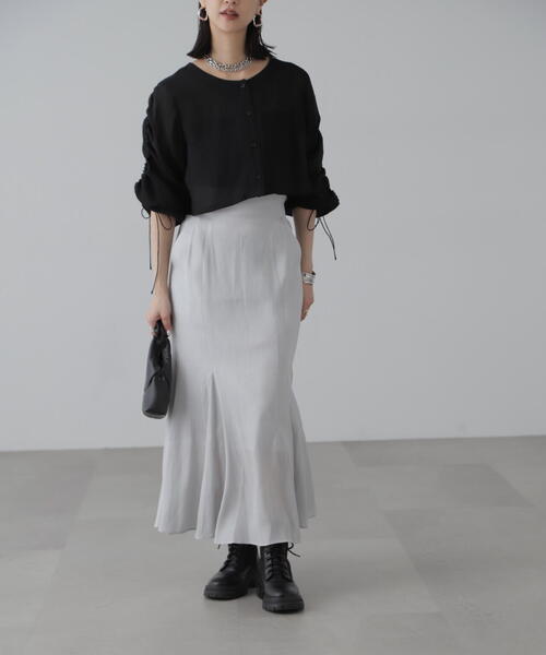 FREE'S MART（フリーズマート）の「[低身長サイズ/Sシリーズ]シャイニーフレアマーメイドスカート（スカート・レディース・ホワイト/グレー/ブルー・SMALL/MEDIUM/X-SMALL）」の13枚目の写真