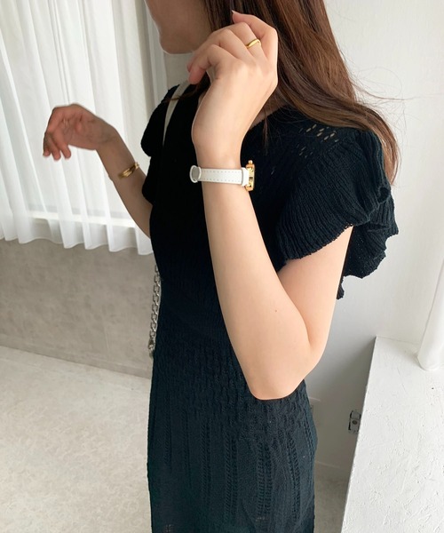 SHEPP(シープ)の「【アンサンブル】ジャガード レース透かし編みニット サマードレスタイトワンピース&キャミソールセット(ワンピース・レディース・ブラック/ベージュ・F)」の18枚目の写真
