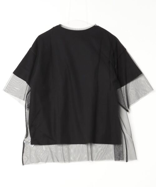 Per sist ence(パーシエンス)の「ロゴT×チュールTシャツアンサンブル(Tシャツ/カットソー・レディース・ホワイト×ブラック/オフホワイト/ブラック/グレー・FREE)」の5枚目の写真