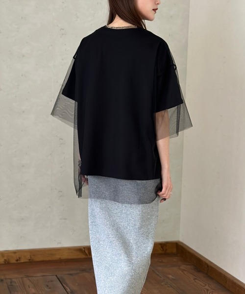 Per sist ence(パーシエンス)の「ロゴT×チュールTシャツアンサンブル(Tシャツ/カットソー・レディース・ホワイト×ブラック/オフホワイト/ブラック/グレー・FREE)」の13枚目の写真