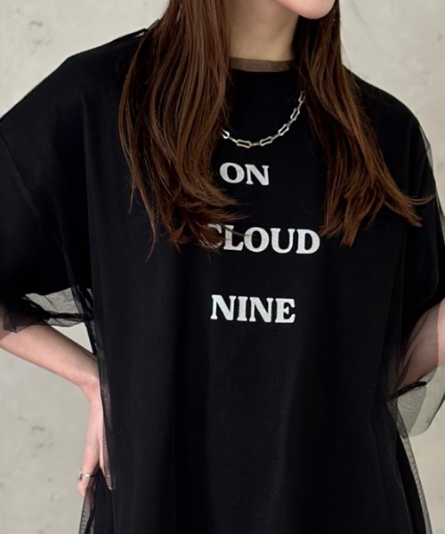 Per sist ence(パーシエンス)の「ロゴT×チュールTシャツアンサンブル(Tシャツ/カットソー・レディース・ホワイト×ブラック/オフホワイト/ブラック/グレー・FREE)」の17枚目の写真