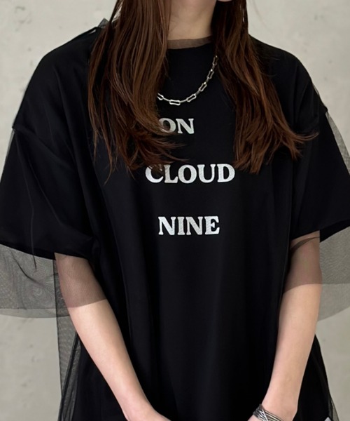 Per sist ence(パーシエンス)の「ロゴT×チュールTシャツアンサンブル(Tシャツ/カットソー・レディース・ホワイト×ブラック/オフホワイト/ブラック/グレー・FREE)」の19枚目の写真