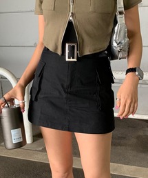 ベルト付カーゴミニスカートパンツ