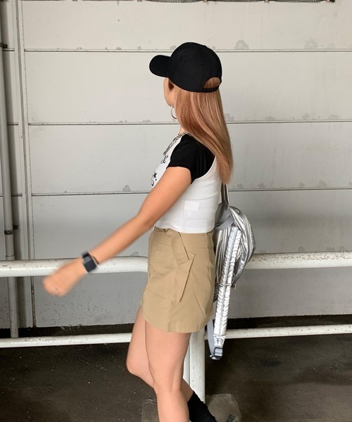 non-hedge(ノンヘッジ)の「ベルト付カーゴミニスカートパンツ(スカート・レディース・ベージュ/カーキ/ブラック・M/S)」の7枚目の写真