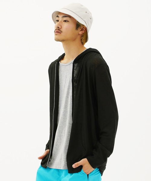 セール】春夏用サマーニット薄手ジップアップパーカー（パーカー