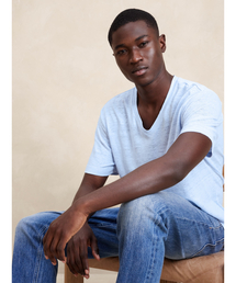 Banana Republic（バナナリパブリック）の「リネンVネックTシャツ（Tシャツ/カットソー）」