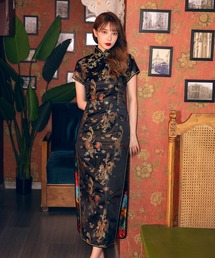 Brightlele(ブライトララ)の「 チャイナ服 」 丈が選べる チャイナドレス ハロウィン コスプレ チャイナ 仮装 大人 女性 セクシー(コスチューム/パーティーグッズ)