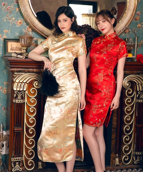 チャイナ服 」 丈が選べる チャイナドレス ハロウィン コスプレ