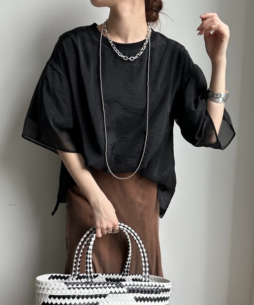 DouDou（ドゥドゥ）の「【WEB限定】リバーシブルカットソー（Tシャツ/カットソー・レディース・オフホワイト/ブラック・FREE）」の2枚目の写真