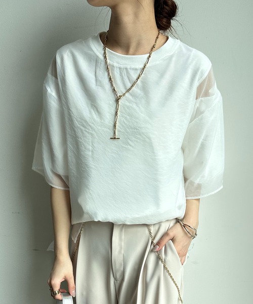 DouDou（ドゥドゥ）の「【WEB限定】リバーシブルカットソー（Tシャツ/カットソー・レディース・オフホワイト/ブラック・FREE）」の6枚目の写真
