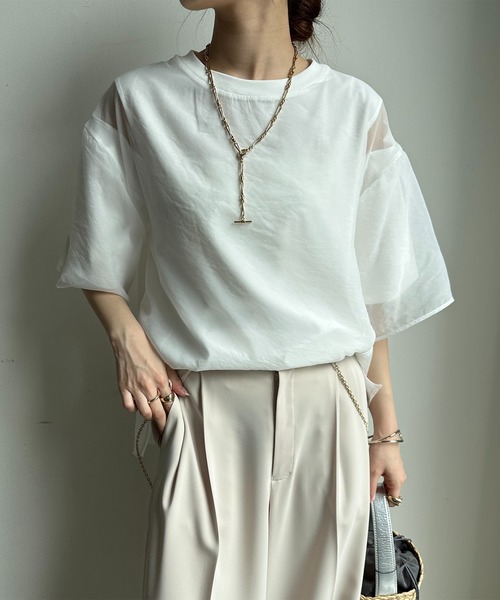 DouDou（ドゥドゥ）の「【WEB限定】リバーシブルカットソー（Tシャツ/カットソー・レディース・オフホワイト/ブラック・FREE）」の7枚目の写真