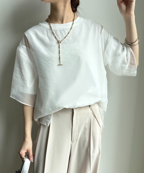 DouDou（ドゥドゥ）の「【WEB限定】リバーシブルカットソー（Tシャツ/カットソー・レディース・オフホワイト/ブラック・FREE）」の8枚目の写真