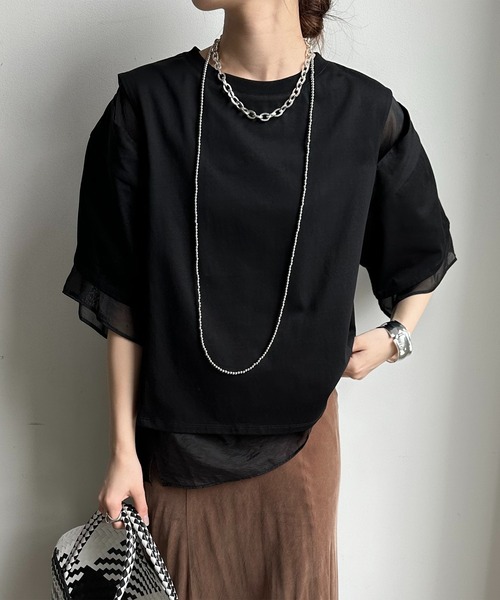 DouDou（ドゥドゥ）の「【WEB限定】リバーシブルカットソー（Tシャツ/カットソー・レディース・オフホワイト/ブラック・FREE）」の13枚目の写真