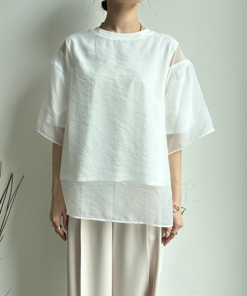 DouDou（ドゥドゥ）の「【WEB限定】リバーシブルカットソー（Tシャツ/カットソー・レディース・オフホワイト/ブラック・FREE）」の19枚目の写真