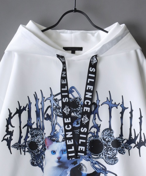 SITRY(シトリー)の「Darkness Bear & Cat Sweat Hoodie/病みくま 病みねこ スウェット フーディー 半袖Tパーカー レディース メンズ(パーカー・メンズ・ブルー系その他/サックスブルー/ブラック/ブラック系その他/ホワイト/ホワイト系その他・L/M)」の15枚目の写真