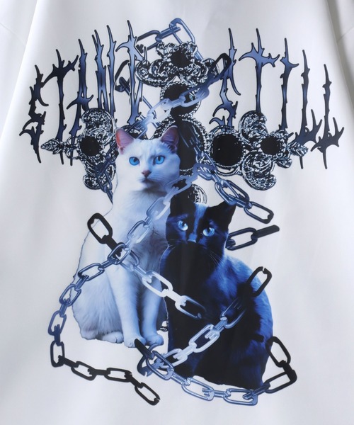 SITRY(シトリー)の「Darkness Bear & Cat Sweat Hoodie/病みくま 病みねこ スウェット フーディー 半袖Tパーカー レディース メンズ(パーカー・メンズ・ブルー系その他/サックスブルー/ブラック/ブラック系その他/ホワイト/ホワイト系その他・L/M)」の14枚目の写真