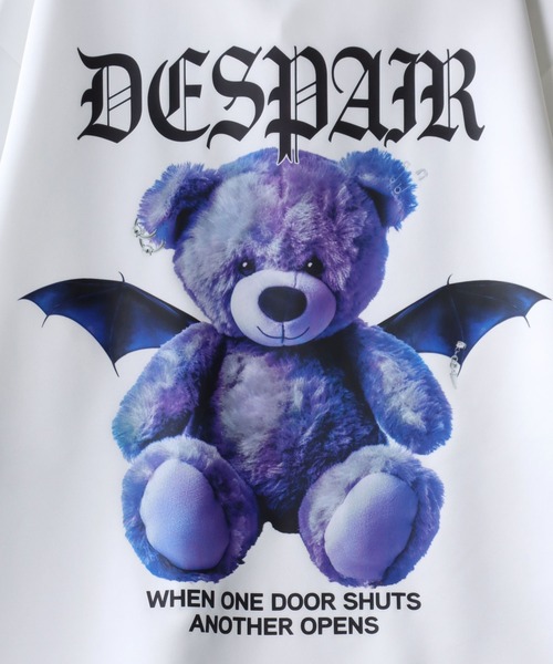SITRY(シトリー)の「Darkness Bear & Cat Sweat Hoodie/病みくま 病みねこ スウェット フーディー 半袖Tパーカー レディース メンズ(パーカー・メンズ・ブルー系その他/サックスブルー/ブラック/ブラック系その他/ホワイト/ホワイト系その他・L/M)」の13枚目の写真
