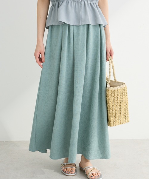Sugar spoon（シュガースプーン）の「・SUGAR　SPOON　ギャザーフレアスカート（スカート・レディース・グリーン/ピンク/ベージュ/ブラック・FREE）」の4枚目の写真