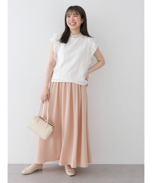 Sugar spoon（シュガースプーン）の「・SUGAR　SPOON　ギャザーフレアスカート（スカート・レディース・グリーン/ピンク/ベージュ/ブラック・FREE）」の7枚目の写真