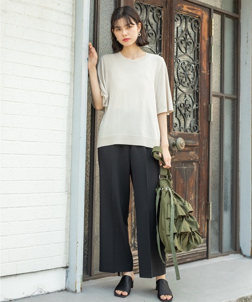 OPAQUE.CLIP（オペークドットクリップ）の「◆≪SS-LLsize≫ ストレッチ美脚イージーワイドパンツ/セットアップ対応【防シワ/抗ピル/洗濯機洗い可】（その他パンツ・レディース・ネイビー/キャメル/ブラック・40/38/36/42/01/02/03）」の14枚目の写真