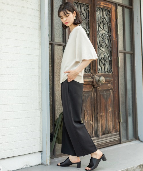 OPAQUE.CLIP（オペークドットクリップ）の「◆≪SS-LLsize≫ ストレッチ美脚イージーワイドパンツ/セットアップ対応【防シワ/抗ピル/洗濯機洗い可】（その他パンツ・レディース・ネイビー/キャメル/ブラック・40/38/36/42/01/02/03）」の15枚目の写真