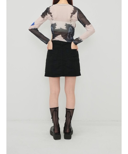 Enewd nina(エニュードニーナ)の「【ZOZO限定】レフト カットアウト シアー トップス シースルー カットソー マーブル ギャザー ドローコード シースルートップス 長袖 シアートップス 長袖(Tシャツ/カットソー・レディース・その他・FREE)」の21枚目の写真