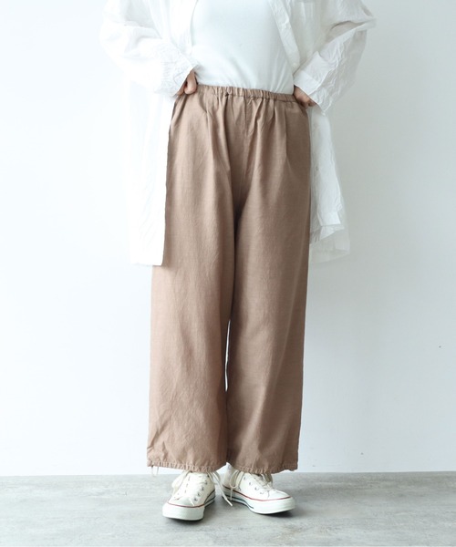 yuni（ユニ　）の「●キュプラ ルナファ プロダクトダイ ドローストリングス ペチパンツ 1701PT008242（その他パンツ・レディース・パープル/ベージュ/イエロー/カーキ/ブラック・FREE）」の8枚目の写真