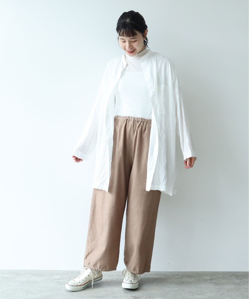 yuni（ユニ　）の「●キュプラ ルナファ プロダクトダイ ドローストリングス ペチパンツ 1701PT008242（その他パンツ・レディース・パープル/ベージュ/イエロー/カーキ/ブラック・FREE）」の6枚目の写真