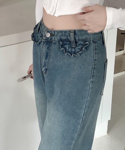 LAC-VERT(ラック・ヴェール)の「フリルデザインデニム(デニムパンツ・レディース・ブルー・M/S/L)」の19枚目の写真