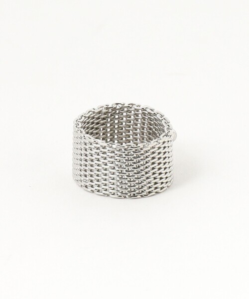 Ray BEAMS（レイビームス）の「ワイド メッシュ ハート リング（リング・レディース・シルバー・ONE SIZE）」の2枚目の写真