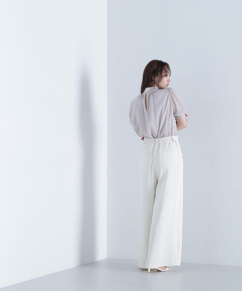 NATURAL BEAUTY BASIC（ナチュラルビューティーベーシック）の「ハイネックシアースリーブブラウス（シャツ/ブラウス・レディース・ワイン/グレー系その他/ベージュ・SMALL/MEDIUM）」の19枚目の写真