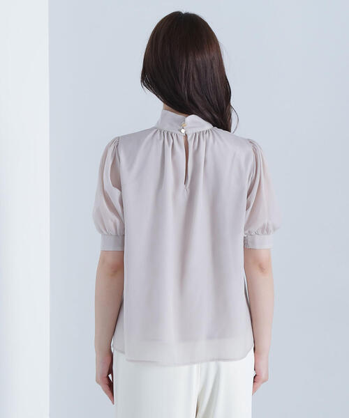 NATURAL BEAUTY BASIC（ナチュラルビューティーベーシック）の「ハイネックシアースリーブブラウス（シャツ/ブラウス・レディース・ワイン/グレー系その他/ベージュ・SMALL/MEDIUM）」の22枚目の写真