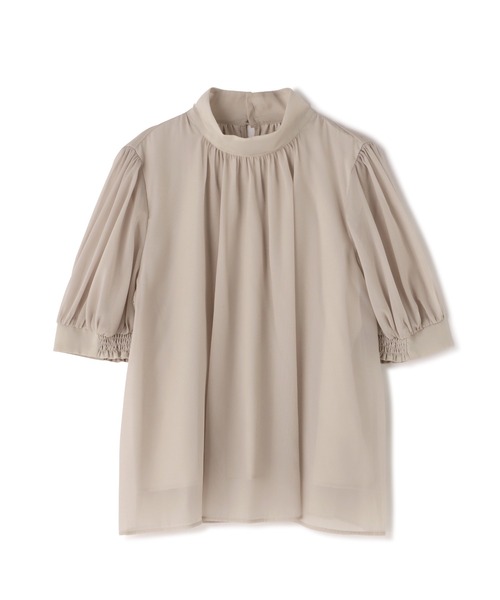 NATURAL BEAUTY BASIC（ナチュラルビューティーベーシック）の「ハイネックシアースリーブブラウス（シャツ/ブラウス・レディース・ワイン/グレー系その他/ベージュ・SMALL/MEDIUM）」の14枚目の写真