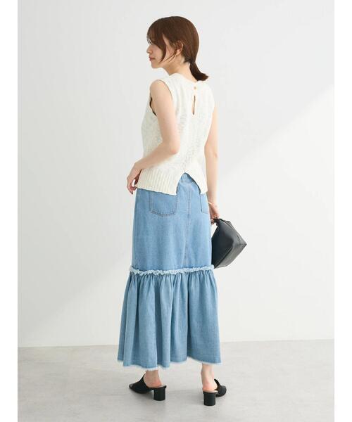 Sugar spoon（シュガースプーン）の「・SUGAR　SPOON　ブークレニットタンク（ニット/セーター・レディース・オフホワイト/ブラック/カーキ/ライトグレー・FREE）」の7枚目の写真