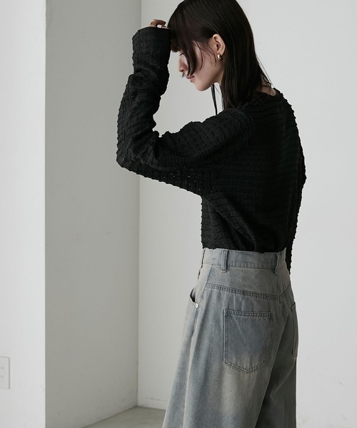 セール】【forksy.】シアージャガードパフスリーブクロップド丈