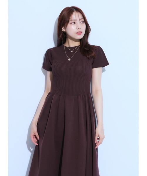 美品　マイストラーダ　プリーツマチワンピース　バックリボン　ロング　フレア 美品 マイストラーダ プリーツマチワンピース バックリボン