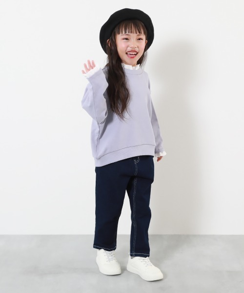 devirock（デビロック）の「楽デニム ペグトップパンツ（デニムパンツ・キッズ・サックスブルー系1/サックスブルー系3/ワンウォッシュ/ブラック系1・100cm/110cm/120cm/130cm/140cm/150cm/160cm）」の7枚目の写真