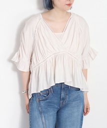 カルゼＶネックブラウス