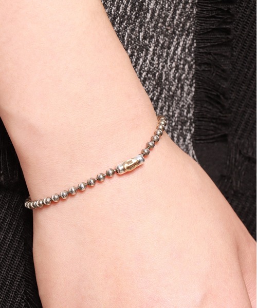 ブレスレット/ボールチェーン/K18ゴールドロゴプレート（ブレスレット