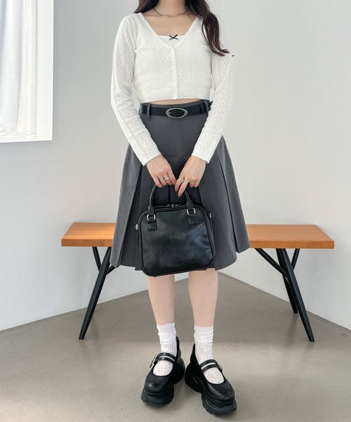 Heather（ヘザー）の「スクエアボストンBAG　145480（ボストンバッグ・レディース・ブラック/ベージュ/シルバー・ONE SIZE）」の7枚目の写真
