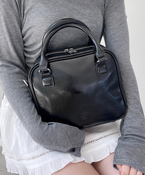 Heather（ヘザー）の「スクエアボストンBAG　145480（ボストンバッグ・レディース・ブラック/ベージュ/シルバー・ONE SIZE）」の10枚目の写真