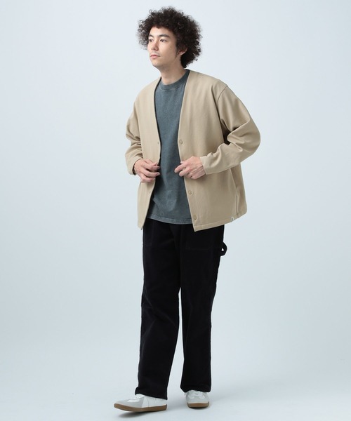 BAYFLOW（ベイフロー）の「［セットアップ可］UMWマルチファンクションカーディガン【ストレッチ素材・速乾・軽量】（カーディガン/ボレロ・メンズ・チャコールグレー/ベージュ・MEDIUM/LARGE）」の4枚目の写真