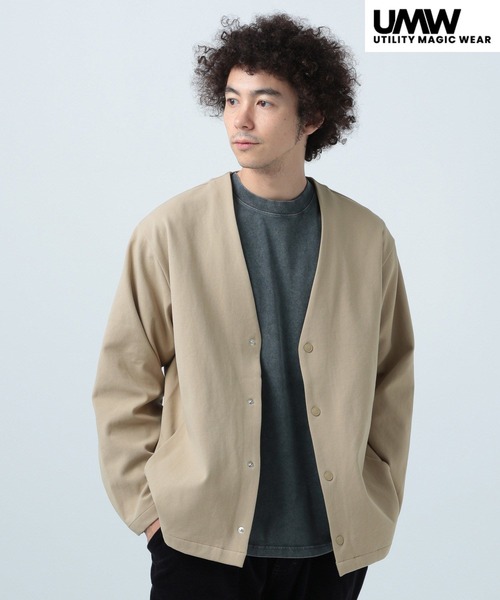 BAYFLOW（ベイフロー）の「［セットアップ可］UMWマルチファンクションカーディガン【ストレッチ素材・速乾・軽量】（カーディガン/ボレロ・メンズ・チャコールグレー/ベージュ・MEDIUM/LARGE）」の18枚目の写真