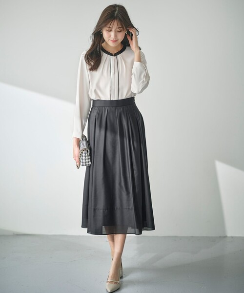 ANY SIS（エニィスィス）の「【洗える】シアーチンツタック スカート（スカート・レディース・ピンク系/ブラック系・3/2/1）」の6枚目の写真