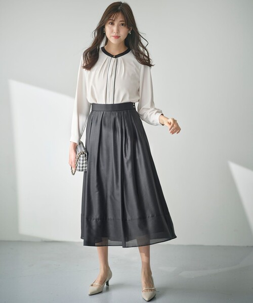 ANY SIS（エニィスィス）の「【洗える】シアーチンツタック スカート（スカート・レディース・ピンク系/ブラック系・3/2/1）」の7枚目の写真