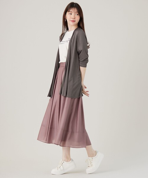 ANY SIS（エニィスィス）の「【洗える】シアーチンツタック スカート（スカート・レディース・ピンク系/ブラック系・3/2/1）」の12枚目の写真